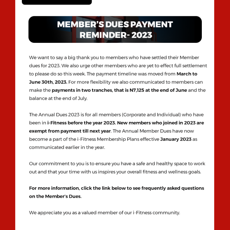 membership dues reminder